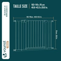 VOUNOT Bezpečnostná zábrana pre deti a psov bez vŕtania, šírka 103 – 110 cm, výška 76 cm, kovová, automatické zatváranie, obojsmerné otváranie, čierna 3