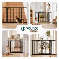 VOUNOT Bezpečnostná zábrana pre deti a psov bez vŕtania, šírka 103 – 110 cm, výška 76 cm, kovová, automatické zatváranie, obojsmerné otváranie, čierna 7