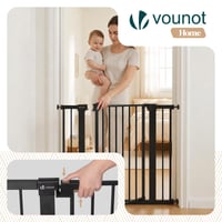 VOUNOT Bezpečnostná zábrana pre deti a psov bez vŕtania, šírka 103 – 110 cm, výška 76 cm, kovová, automatické zatváranie, obojsmerné otváranie, čierna 4