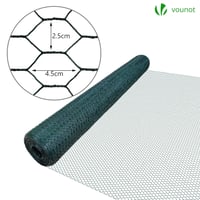 VOUNOT Šesťhranné pletivo, králičie pletivo, kuracie pletivo, veľkosť oka 25 mm, výška 100 cm, dĺžka 25 m, zelené s PVC povrchovou úpravou 2