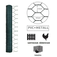 VOUNOT Šesťhranné pletivo, králičie pletivo, kuracie pletivo, veľkosť oka 25 mm, výška 100 cm, dĺžka 25 m, zelené s PVC povrchovou úpravou 6