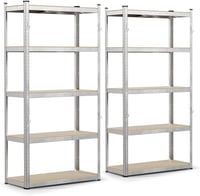 VOUNOT Ipari Polcrendszer 2db Horgokkal 180x90x40cm 875kg Teherbírás 1