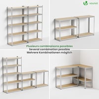 VOUNOT Ipari Polcrendszer 2db Horgokkal 180x90x40cm 875kg Teherbírás 6