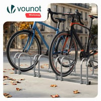 Suport Biciclete VOUNOT pentru 4 Biciclete, Montabil pe Podea sau Perete, Argintiu 2