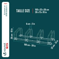 Suport Biciclete VOUNOT pentru 4 Biciclete, Montabil pe Podea sau Perete, Argintiu 3