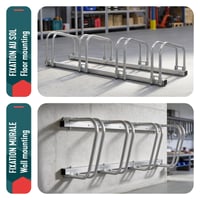 Suport Biciclete VOUNOT pentru 4 Biciclete, Montabil pe Podea sau Perete, Argintiu 4