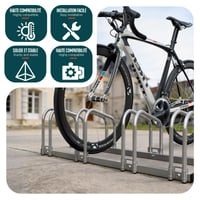 Suport Biciclete VOUNOT pentru 4 Biciclete, Montabil pe Podea sau Perete, Argintiu 7