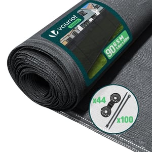 VOUNOT Zaštitna mreža za ogradu 1,5 x 20 m, HDPE mreža za zasjenjivanje, antracit, otporna na UV zračenje, zaštita od vjetra, 75% zasjenjivanje, s kopčama i vezicama, K