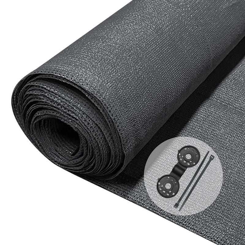 Plasă de protecție pentru gard VOUNOT 1,5x20 m, plasă de umbrire HDPE 150 g/m², paravânt rezistent la UV, grad de umbrire 85%, antracit, cu orificii și coliere de fixare