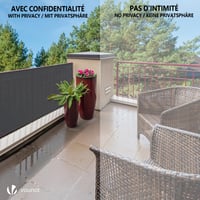 Plasă de protecție pentru gard VOUNOT 1,5x20 m, plasă de umbrire HDPE 150 g/m², paravânt rezistent la UV, grad de umbrire 85%, antracit, cu orificii și coliere de fixare 7