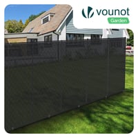 VOUNOT Krycia plachta na plot 1,8 × 10 m, HDPE tieniaca sieť na plot, odolná voči UV žiareniu, závetrie, 75 % tienenie, antracitová, s upevňovacími klipmi a sťahovacími páskami 2