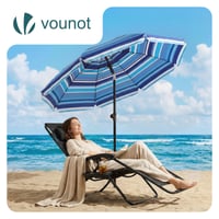 VOUNOT kerti napernyő 200 cm dönthető magasságállítható talajtüskével UV50+ védelem hordtáskával strandhoz teraszhoz erkélyhez kempinghez ké 2