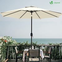 VOUNOT Kerti Napernyő 270 cm Dönthető Karral, UV Védelem, Erkély és Terasz Napernyő Védőhuzattal, Bézs 4