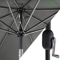 VOUNOT Kerti Napernyő 270 cm Dönthető UV Védelem Erkélyre Teraszra Kézifékkel Védőhuzattal Szürke 3