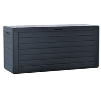 VOUNOT Kerti Tárolóláda XL 280 literes 116x44x55 cm Párnásládaként is Használható Polipropilén Faanyag Hatású Vízálló Antracit 1