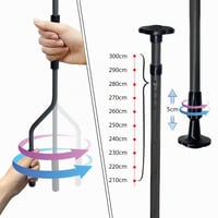 VOUNOT Výsuvná markíza na terasu, balkón a do záhrady, tieniaca clona s ručnou kľukou a nastaviteľnou výškou, 250x120x210-300 cm, sivá 6