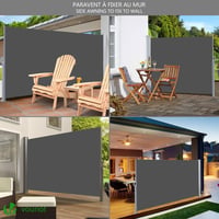 Marchiză laterală retractabilă VOUNOT - gri - 140x300 cm 2