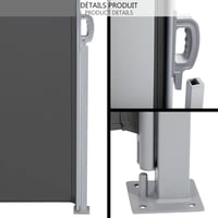 Marchiză laterală retractabilă VOUNOT - gri - 140x300 cm 4