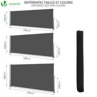 Marchiză laterală retractabilă VOUNOT - gri - 140x300 cm 7