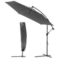 VOUNOT konzolni suncobran 300 cm siva, mehanizam na ručicu, sa zaštitnom navlakom, UV zaštita, vrtna tenda 1