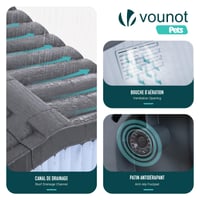 VOUNOT kućica za mačke i pse za unutarnju i vanjsku upotrebu, vodootporna, s kosim krovom, ventilacijom i protukliznim nogicama, 60x51x41 cm, bijela, pogodna i za zečeve 6
