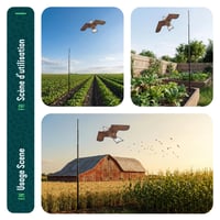 VOUNOT Sperietoare de păsări sub formă de șoim realist, zmeu cu tijă telescopică de 4 m, pentru grădină, câmp și protecția culturilor agricole, 2 buc. B și G 6