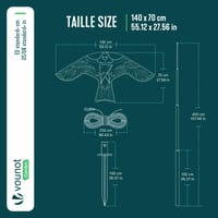 VOUNOT Sperietoare de păsări sub formă de șoim realist, zmeu cu tijă telescopică de 4 m, pentru grădină, câmp și protecția culturilor agricole, 2 buc. B și G 3