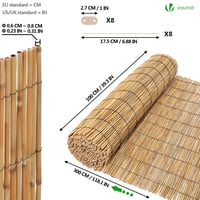 VOUNOT Ograda od trske 100x300 cm, prirodna zaštita od pogleda za vrt, balkon i terasu, zaštita od vjetra i sunca 5