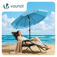 VOUNOT slnečník 200 cm, sklopný a výškovo nastaviteľný, s UV 50+ ochranou, tyrkysový, s kotvou a úložnou taškou, na terasu, balkón, pláž 2