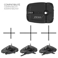Bază de umbrelă VOUNOT din HDPE rezistent, care poate fi umplută cu nisip sau apă, Ø 38/48 mm, 44,5 x 44,5 x 13 cm, negru, pentru terasă și grădină 4