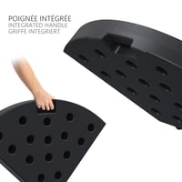 VOUNOT Stojan na slnečník 4 ks, pre krížový podstavec bočného slnečníka, plniteľný 52 l vody alebo 100 kg piesku, HDPE, čierny 5