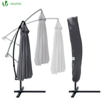 Umbrelă de soare pentru grădină VOUNOT cu deschidere laterală, diametru 300 cm, cu manivelă, protecție UV, 18 spițe din fibră de sticlă, cu husă de protecție, gri 4