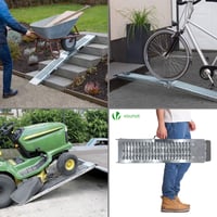 Skladacia nájazdová rampa VOUNOT 2 ks, nosnosť 400 kg, na motocykle a prívesy, 180 x 23 x 4,5 cm 3