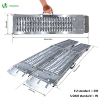Skladacia nájazdová rampa VOUNOT 2 ks, nosnosť 400 kg, na motocykle a prívesy, 180 x 23 x 4,5 cm 6