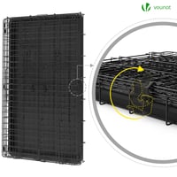 Skladacia klietka pre psov VOUNOT s 2 uzamykateľnými dverami a vyberateľnou táckou, kovová prepravka pre psov, 92x58x64 cm, čierna 6