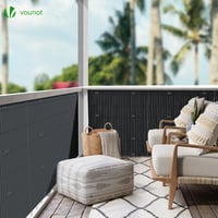 VOUNOT PVC zástenie na balkón 80x500 cm, ochrana súkromia na terasu a plot, so spevnenými úchytmi, sivá 6