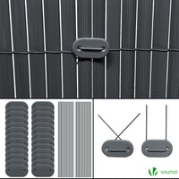 VOUNOT PVC zástenie na balkón 80x500 cm, ochrana súkromia na terasu a plot, so spevnenými úchytmi, sivá 7