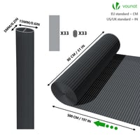 VOUNOT PVC zástenie na balkón 80x500 cm, ochrana súkromia na terasu a plot, so spevnenými úchytmi, sivá 5