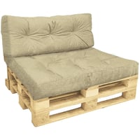 Set Perne pentru Canapea din Paleți VOUNOT pentru Interior și Exterior, Pernă de Șezut Impermeabilă 120x80 cm și Pernă de Spătar 120x40 cm, Bej 1