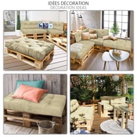 Set Perne pentru Canapea din Paleți VOUNOT pentru Interior și Exterior, Pernă de Șezut Impermeabilă 120x80 cm și Pernă de Spătar 120x40 cm, Bej 7