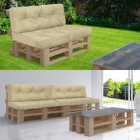 Set Perne pentru Canapea din Paleți VOUNOT pentru Interior și Exterior, Pernă de Șezut Impermeabilă 120x80 cm și Pernă de Spătar 120x40 cm, Bej 3