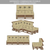 Set Perne pentru Canapea din Paleți VOUNOT pentru Interior și Exterior, Pernă de Șezut Impermeabilă 120x80 cm și Pernă de Spătar 120x40 cm, Bej 6