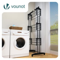 Uscător de rufe vertical VOUNOT cu 4 niveluri, pliabil, cu roți și aripi laterale, pentru uz interior și exterior, 125x62x173 cm 6