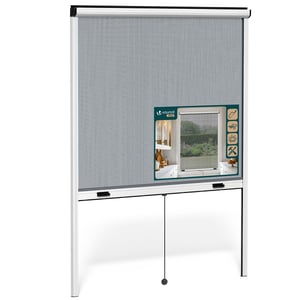 VOUNOT Rolo komarnik za prozor s aluminijskim okvirom, mrežica od stakloplastike, reziv, jednostavna montaža, 130 x 160 cm, bijeli