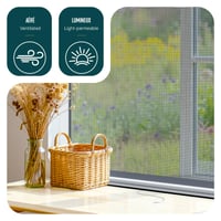 VOUNOT rolo komarnik za prozor s PVC mrežicom od staklenih vlakana, jednostavna montaža, 80x130 cm, bijeli, rolo zaštita od komaraca 2