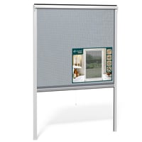 VOUNOT Rolo komarnik za prozor s PVC okvirom, mrežica od stakloplastike, mogućnost rezanja po visini i širini, jednostavna montaža, 130 x 160 cm, bijeli 1