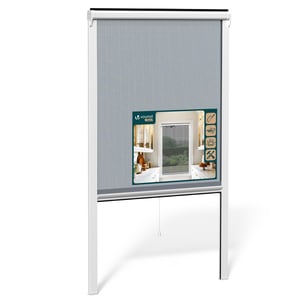 VOUNOT rolo komarnik za prozor s PVC mrežicom od staklenih vlakana, jednostavna montaža, 80x130 cm, bijeli, rolo zaštita od komaraca
