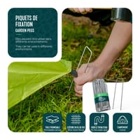 VOUNOT Talajtűző Kapocs 200 db Horganyzott Fém U-Alakú Kerti Rögzítő Tűző 150x30 mm Átmérő 3 mm Gyomgátló Fóliához Műfűhöz Kerítéshez 5