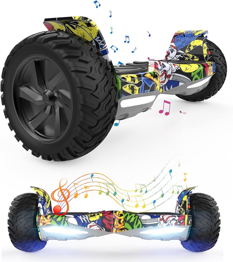 VOUUK 8,5" Hummer Terep Hoverboard Applikációval - Bluetooth, LED Világítás, Erős Motor, 120kg Teherbírás, Felnőtteknek és Gyerekeknek