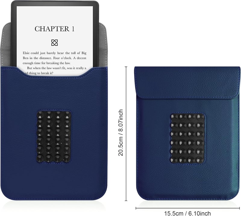 VOVIPO Kindle Paperwhite 11-12. generáció védőtok sötétkék, állvánnyal és szívócsészével